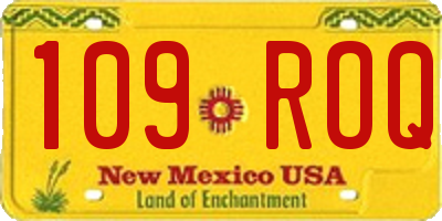 NM license plate 109ROQ