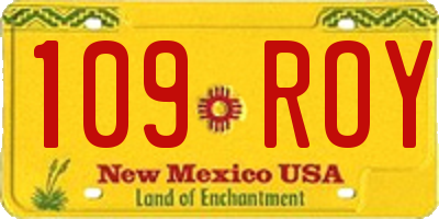 NM license plate 109ROY