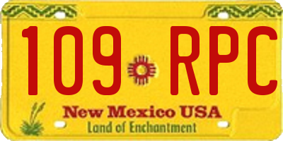 NM license plate 109RPC