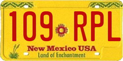 NM license plate 109RPL