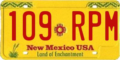 NM license plate 109RPM
