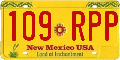 NM license plate 109RPP