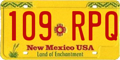 NM license plate 109RPQ