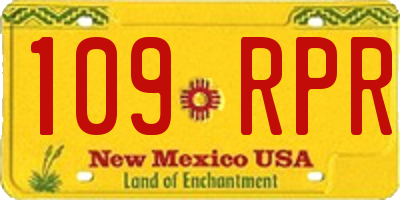 NM license plate 109RPR