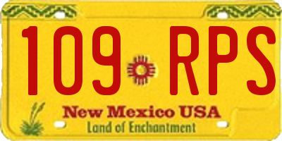 NM license plate 109RPS