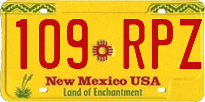 NM license plate 109RPZ