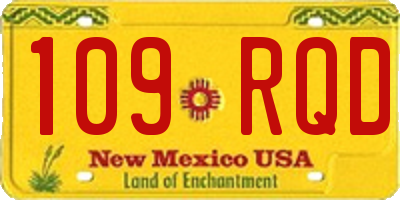 NM license plate 109RQD