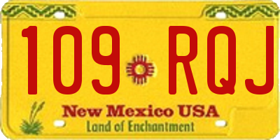 NM license plate 109RQJ