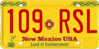 NM license plate 109RSL