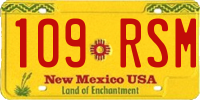 NM license plate 109RSM