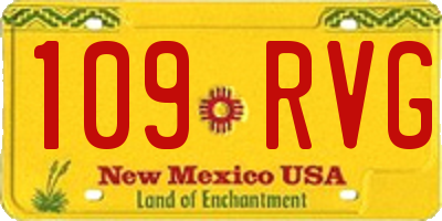 NM license plate 109RVG