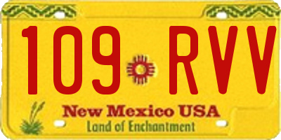 NM license plate 109RVV