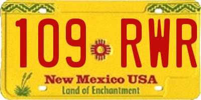 NM license plate 109RWR