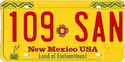 NM license plate 109SAN