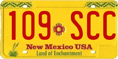 NM license plate 109SCC