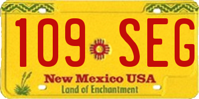 NM license plate 109SEG