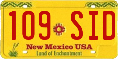 NM license plate 109SID