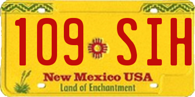 NM license plate 109SIH