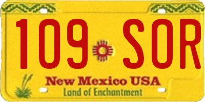 NM license plate 109SOR