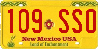 NM license plate 109SSO