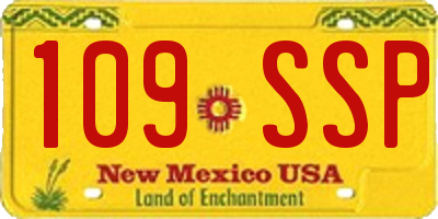 NM license plate 109SSP