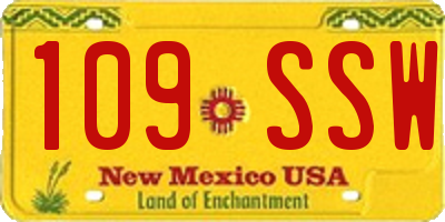 NM license plate 109SSW