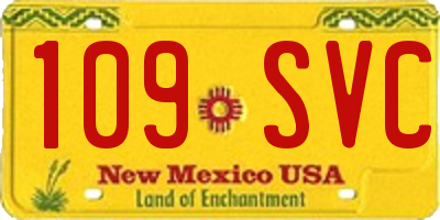 NM license plate 109SVC