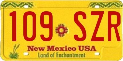 NM license plate 109SZR