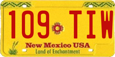 NM license plate 109TIW