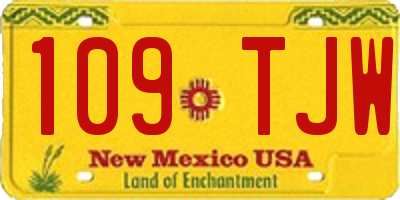 NM license plate 109TJW