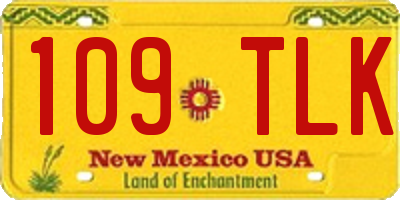 NM license plate 109TLK