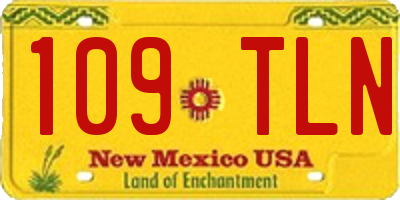 NM license plate 109TLN