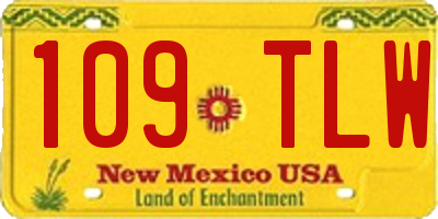 NM license plate 109TLW