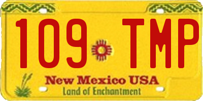 NM license plate 109TMP