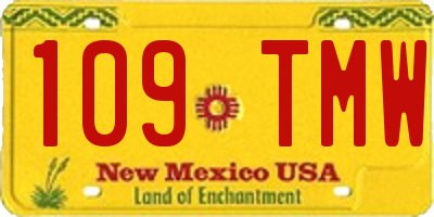 NM license plate 109TMW