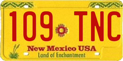 NM license plate 109TNC