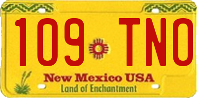 NM license plate 109TNO