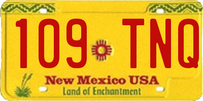 NM license plate 109TNQ