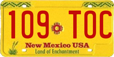 NM license plate 109TOC