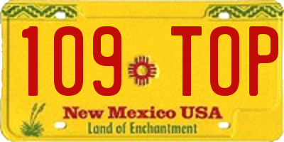 NM license plate 109TOP