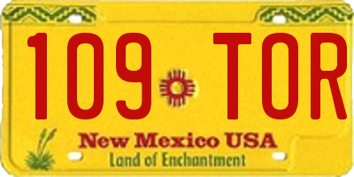 NM license plate 109TOR