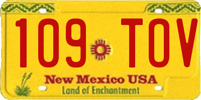 NM license plate 109TOV