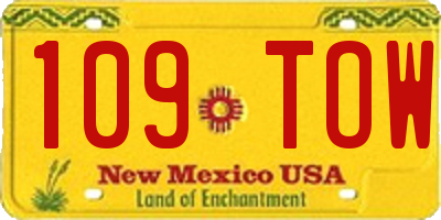 NM license plate 109TOW