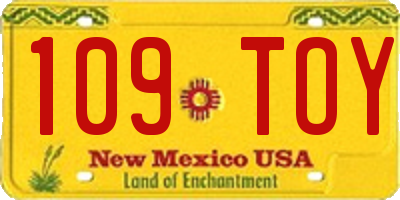 NM license plate 109TOY
