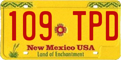 NM license plate 109TPD