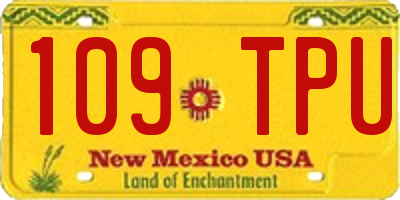 NM license plate 109TPU