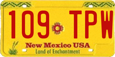 NM license plate 109TPW