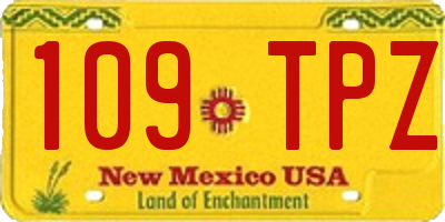 NM license plate 109TPZ