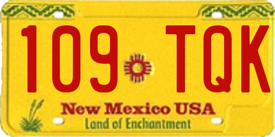 NM license plate 109TQK
