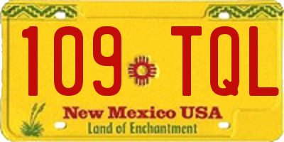 NM license plate 109TQL